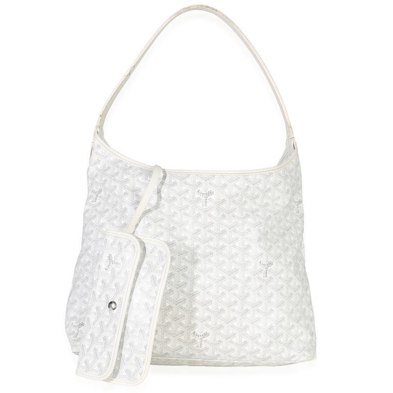 Goyard White ine Canvas Boheme Hobo Handbag fv