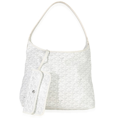 Goyard White ine Canvas Boheme Hobo Handbag fv