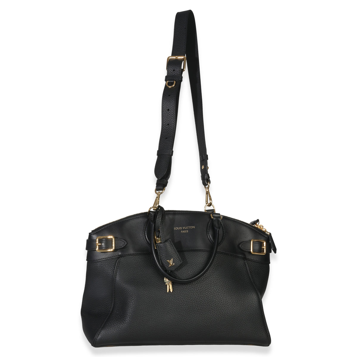 Louis Vuitton Black Grained Calfskin Monogram Vendome MM Handbag av