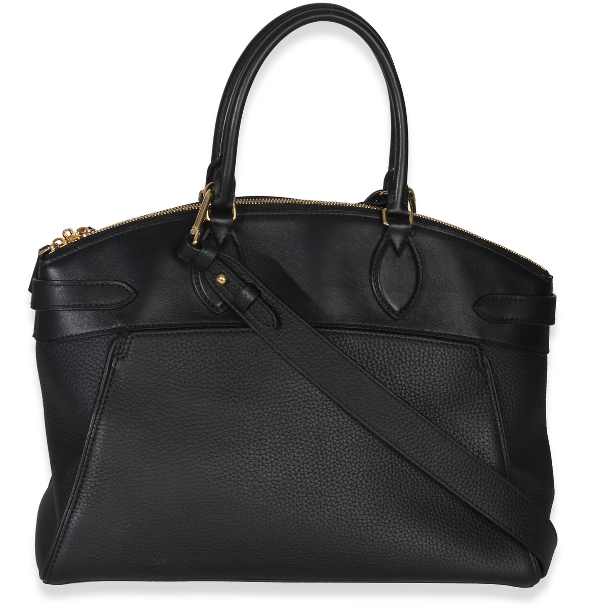 Louis Vuitton Black Grained Calfskin Monogram Vendome MM Handbag bv