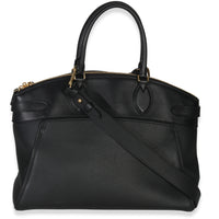 Louis Vuitton Black Grained Calfskin Monogram Vendome MM Handbag bv