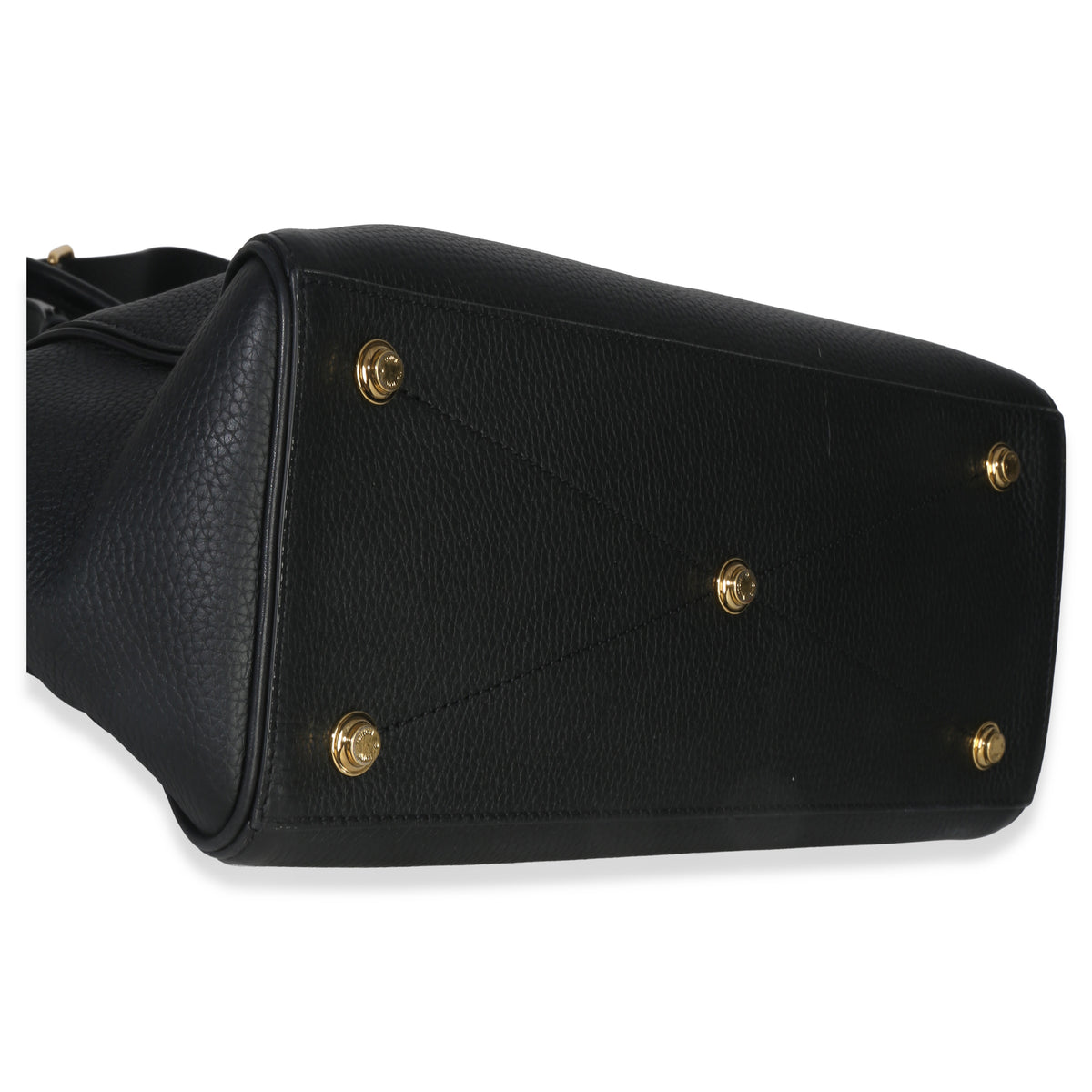 Louis Vuitton Black Grained Calfskin Monogram Vendome MM Handbag clasp