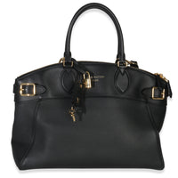 Louis Vuitton Black Grained Calfskin Monogram Vendome MM Handbag fv
