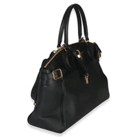 Louis Vuitton Black Grained Calfskin Monogram Vendome MM Handbag pv