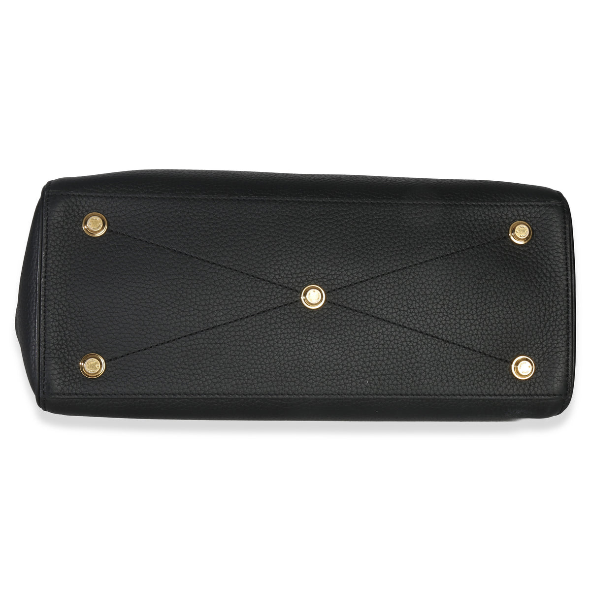 Louis Vuitton Black Grained Calfskin Monogram Vendome MM Handbag stamp