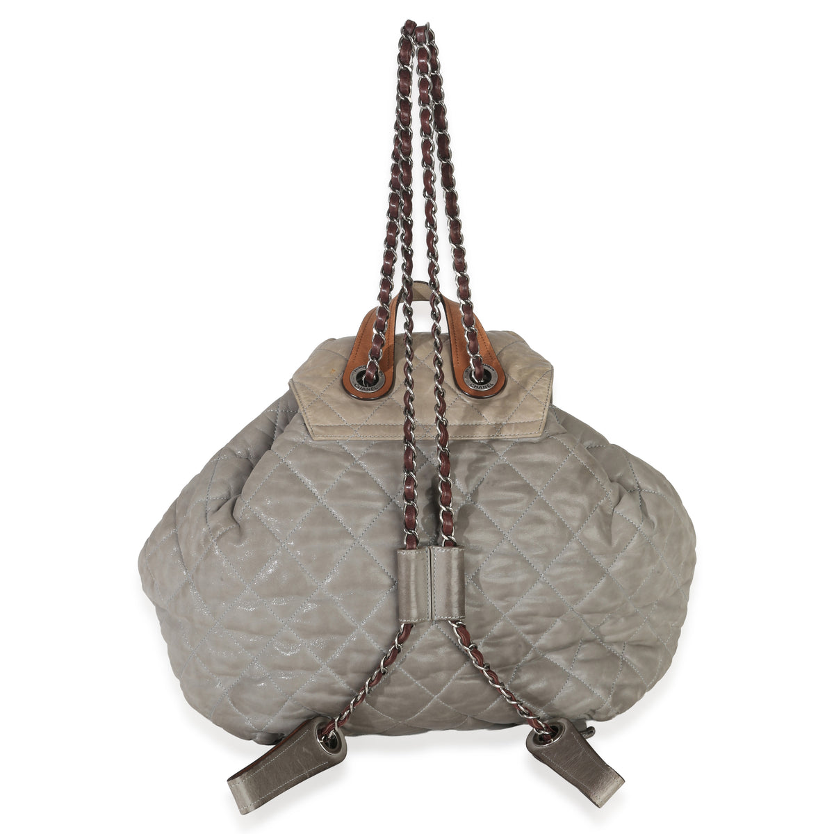 Chanel Grey Quilted Calfskin In The Mix Backpack Handbag bv