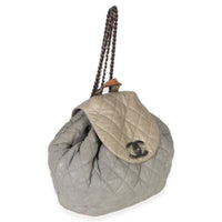Chanel Grey Quilted Calfskin In The Mix Backpack Handbag pv