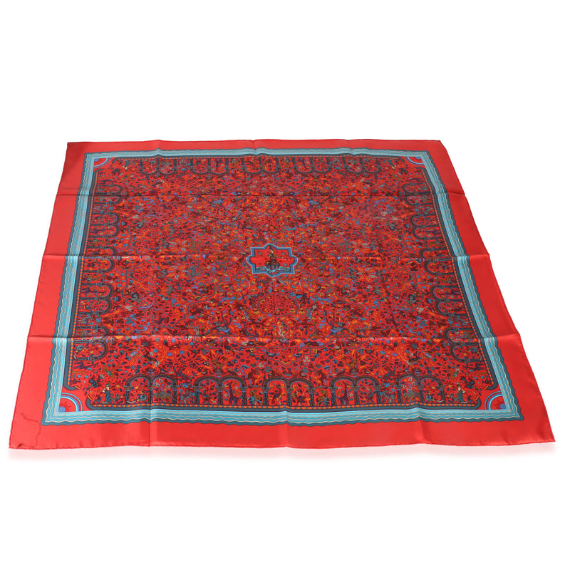 Hermès Rouge Silk Les Jardins d'Armenie Scarf 90 id