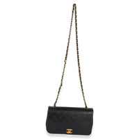 Chanel Vintage 24k Black Quilted Lambskin Single Full Flap Bag Handbag av