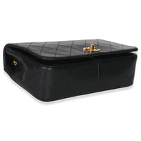 Chanel Vintage 24k Black Quilted Lambskin Single Full Flap Bag Handbag clasp