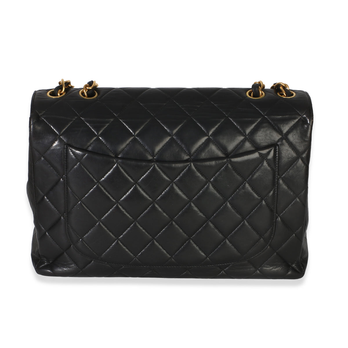 Chanel Vintage 24k Black Quilted Lambskin Jumbo XL Maxi Flap Bag Handbag 5
