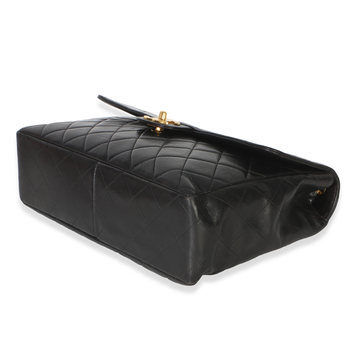 Chanel Vintage 24k Black Quilted Lambskin Jumbo XL Maxi Flap Bag Handbag 7