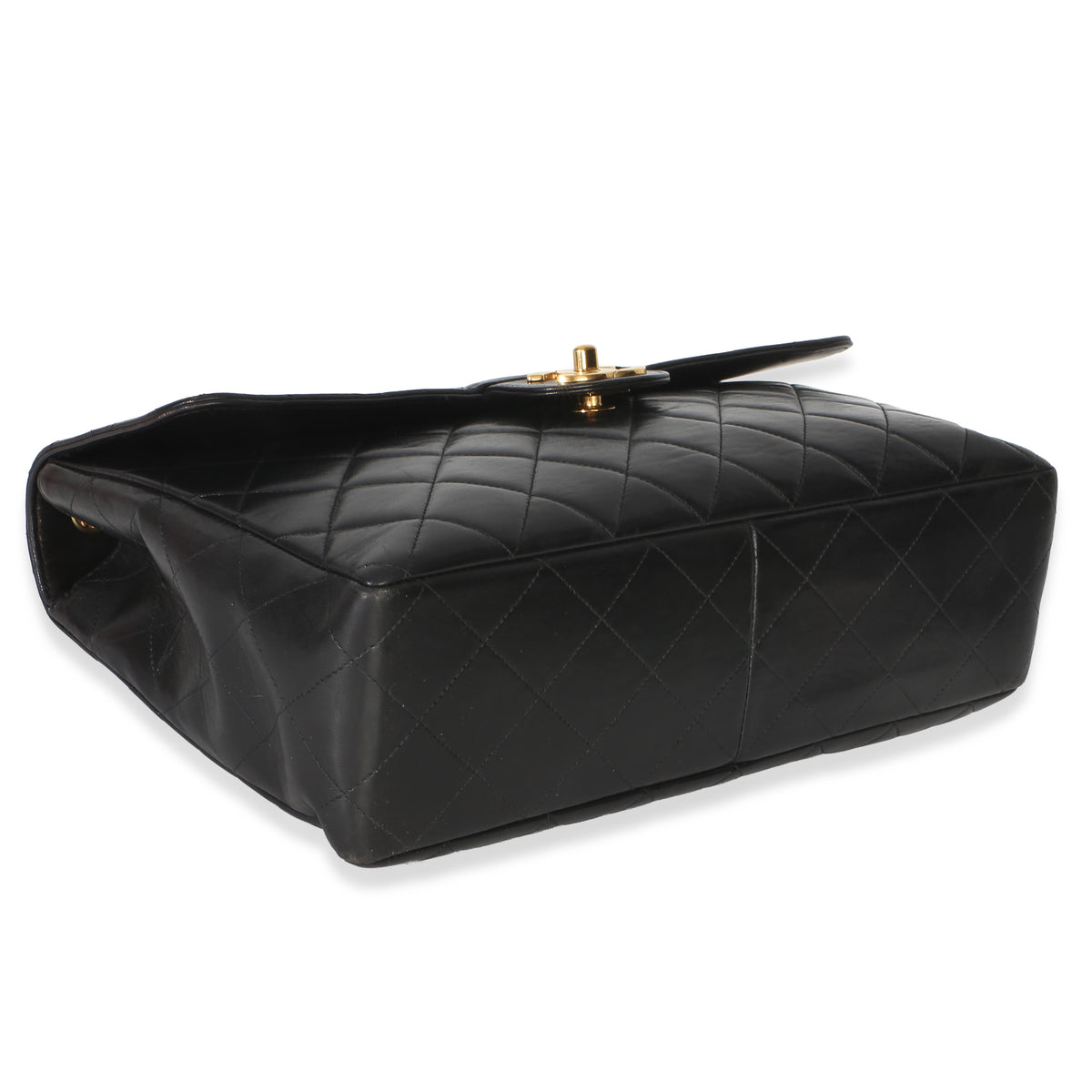 Chanel Vintage 24k Black Quilted Lambskin Jumbo XL Maxi Flap Bag Handbag 8