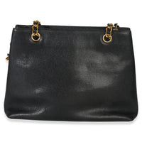 Chanel Vintage 24k Black Caviar Envelope Front Pocket Chain Tote Handbag bv