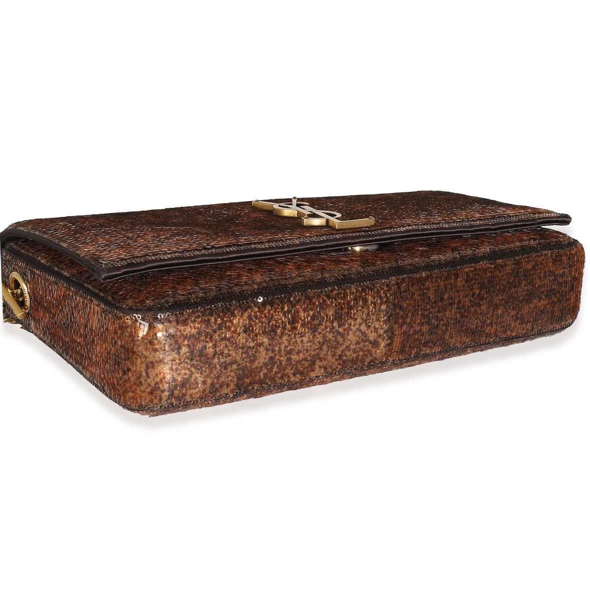 Saint Laurent Spicy Chocolate Sequin Medium Kate 99 Bag Handbag clasp