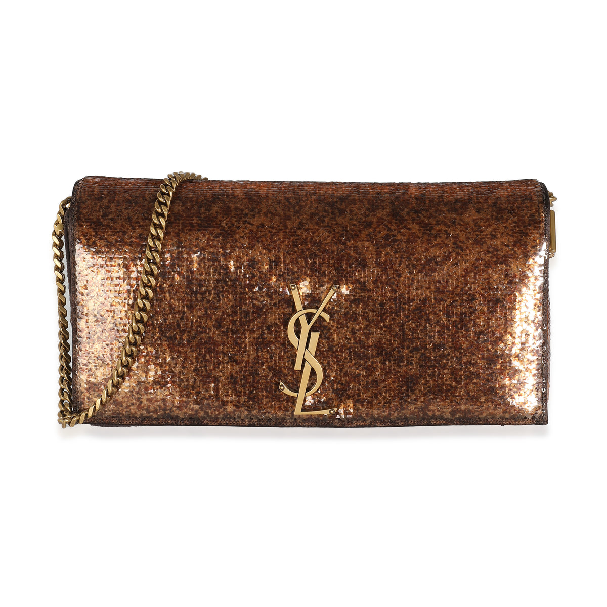 Saint Laurent Spicy Chocolate Sequin Medium Kate 99 Bag Handbag fv