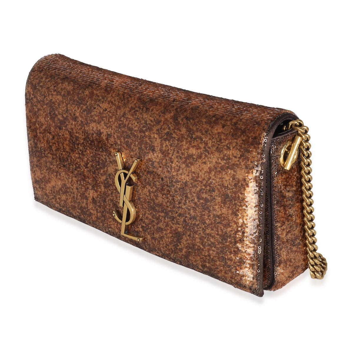 Saint Laurent Spicy Chocolate Sequin Medium Kate 99 Bag Handbag sv