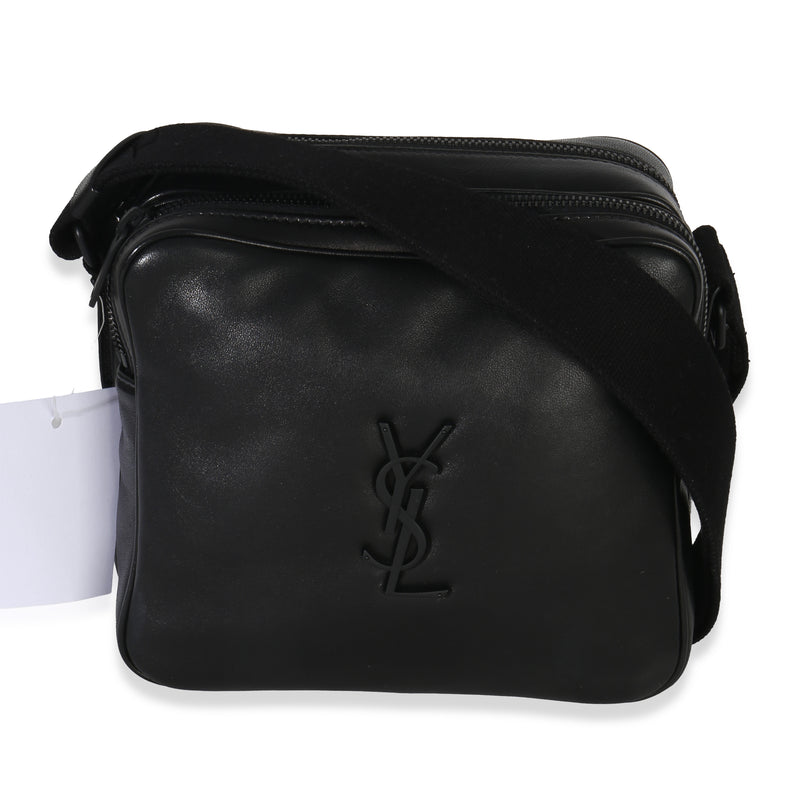 Saint Laurent Black Lambskin Monogram Niki Cube Camera Bag Handbag fv