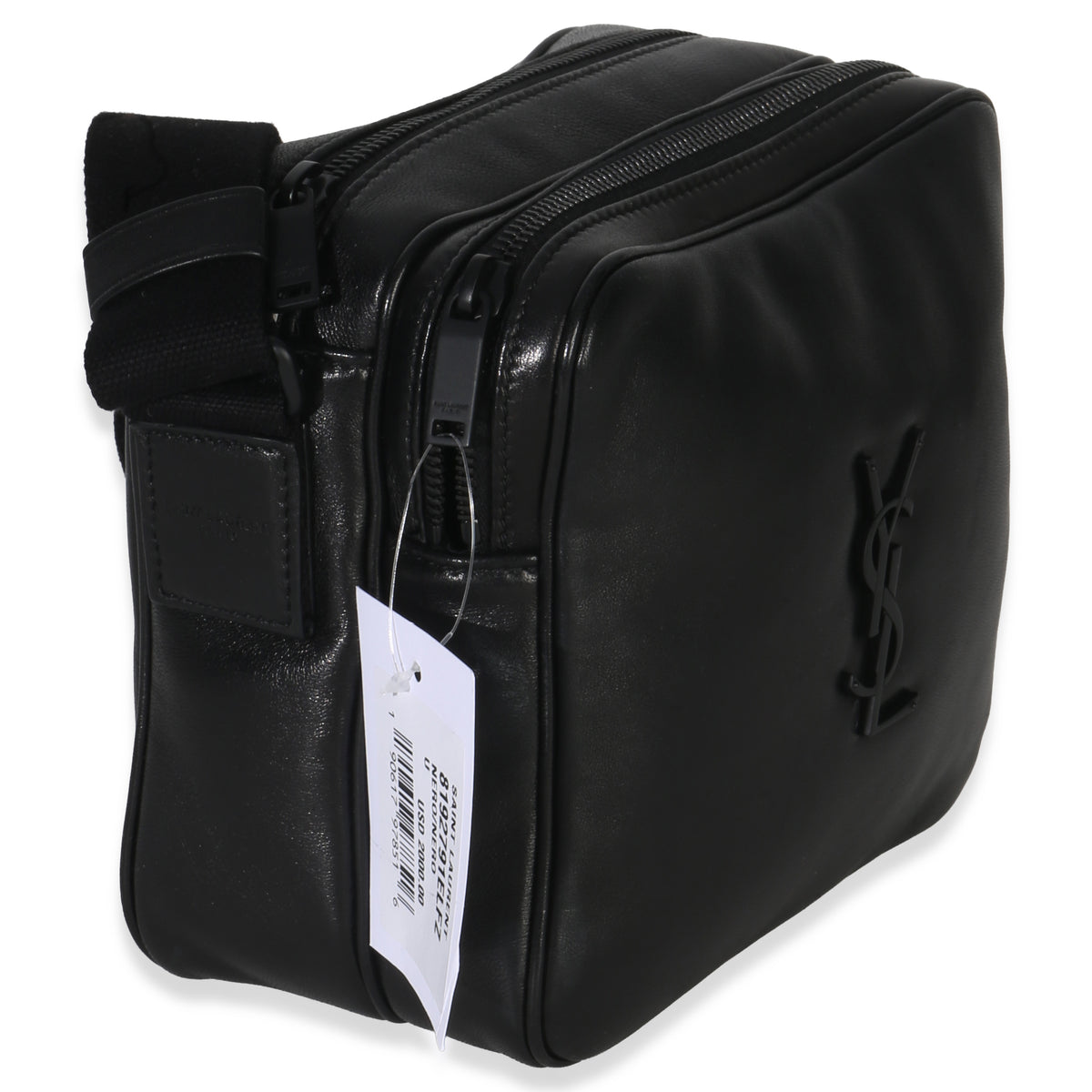 Saint Laurent Black Lambskin Monogram Niki Cube Camera Bag Handbag pv
