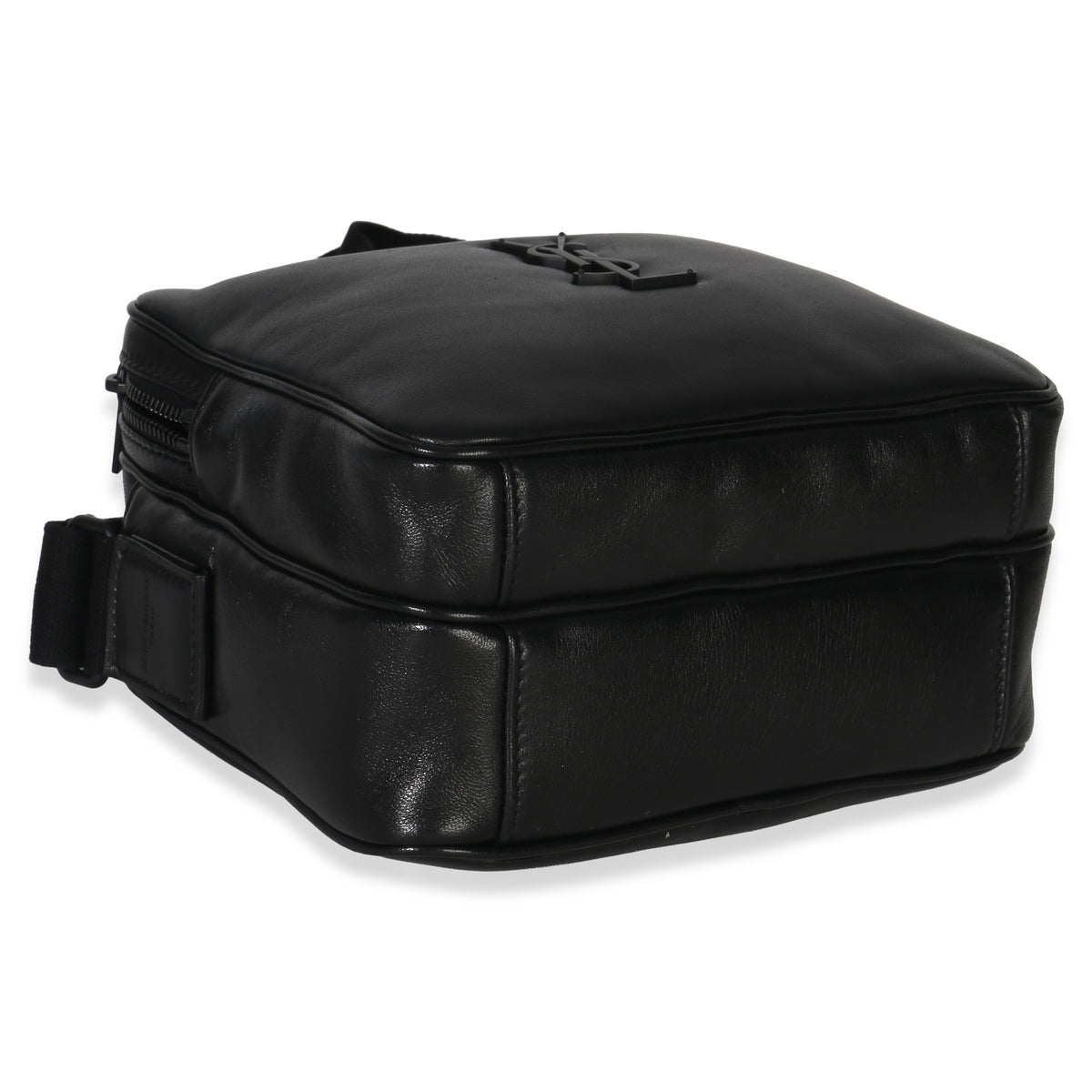 Saint Laurent Black Lambskin Monogram Niki Cube Camera Bag Handbag clasp
