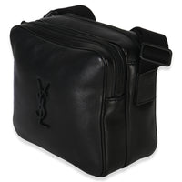 Saint Laurent Black Lambskin Monogram Niki Cube Camera Bag Handbag sv