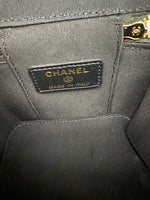Chanel Black Quilted Lambskin Camellia Bow Chain Mini Vanity Case Handbag ad3