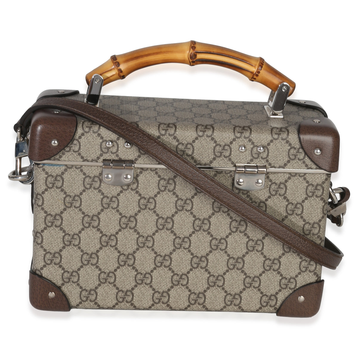 Gucci Beige GG Supreme Monogram Globe Trotter Beauty Case Handbag bv