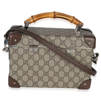 Gucci Beige GG Supreme Monogram Globe Trotter Beauty Case Handbag bv