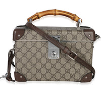 Gucci Beige GG Supreme Monogram Globe Trotter Beauty Case Handbag fv