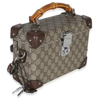 Gucci Beige GG Supreme Monogram Globe Trotter Beauty Case Handbag pv