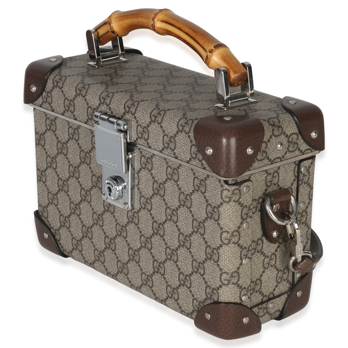 Gucci Beige GG Supreme Monogram Globe Trotter Beauty Case Handbag sv