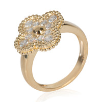 Van Cleef & Arpels Yellow Gold Diamond Vintage Alhambra Ring av