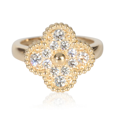 Van Cleef & Arpels Yellow Gold Diamond Vintage Alhambra Ring fv