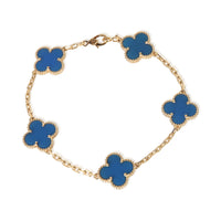 Van Cleef & Arpels Yellow Gold Agate Vintage Alhambra Bracelet fv