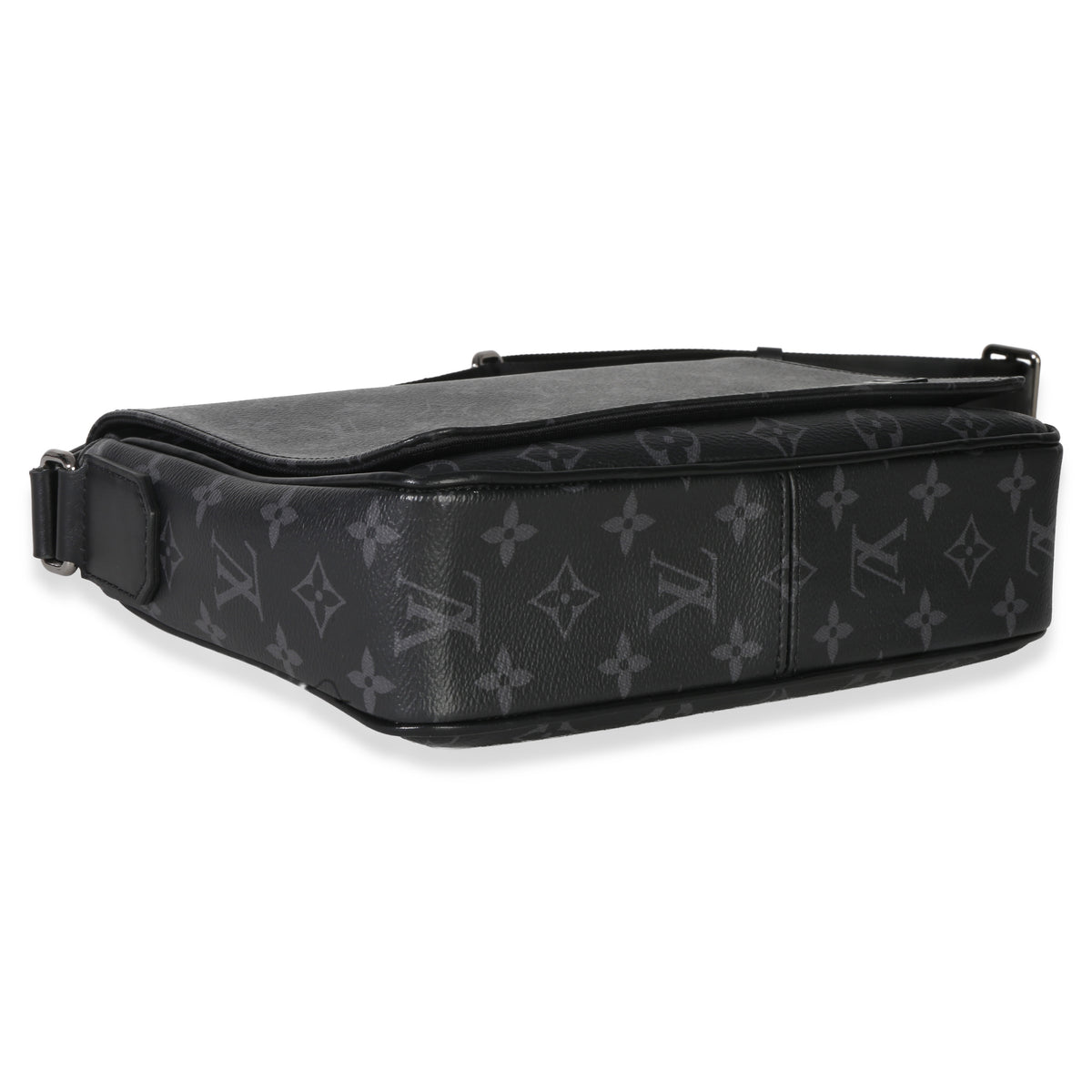 Louis Vuitton Monogram Eclipse Canvas District PM Handbag clasp