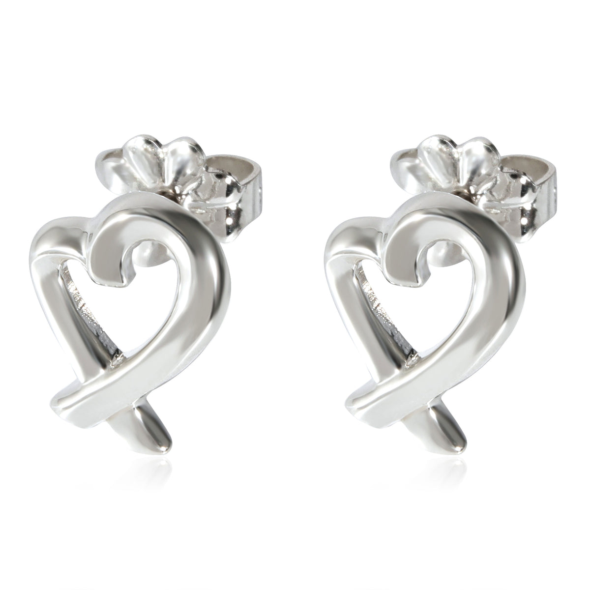 Tiffany & Co. Sterling Silver  Paloma Picasso Loving Heart Earrings fv