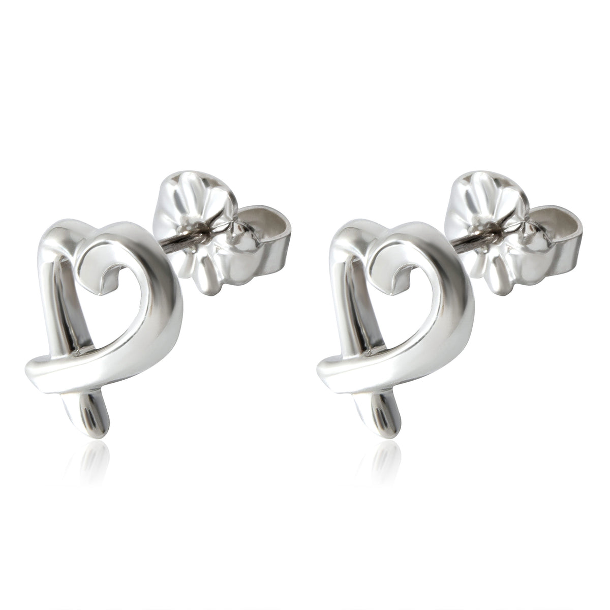 Tiffany & Co. Sterling Silver  Paloma Picasso Loving Heart Earrings sv