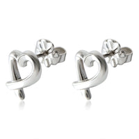 Tiffany & Co. Sterling Silver  Paloma Picasso Loving Heart Earrings sv