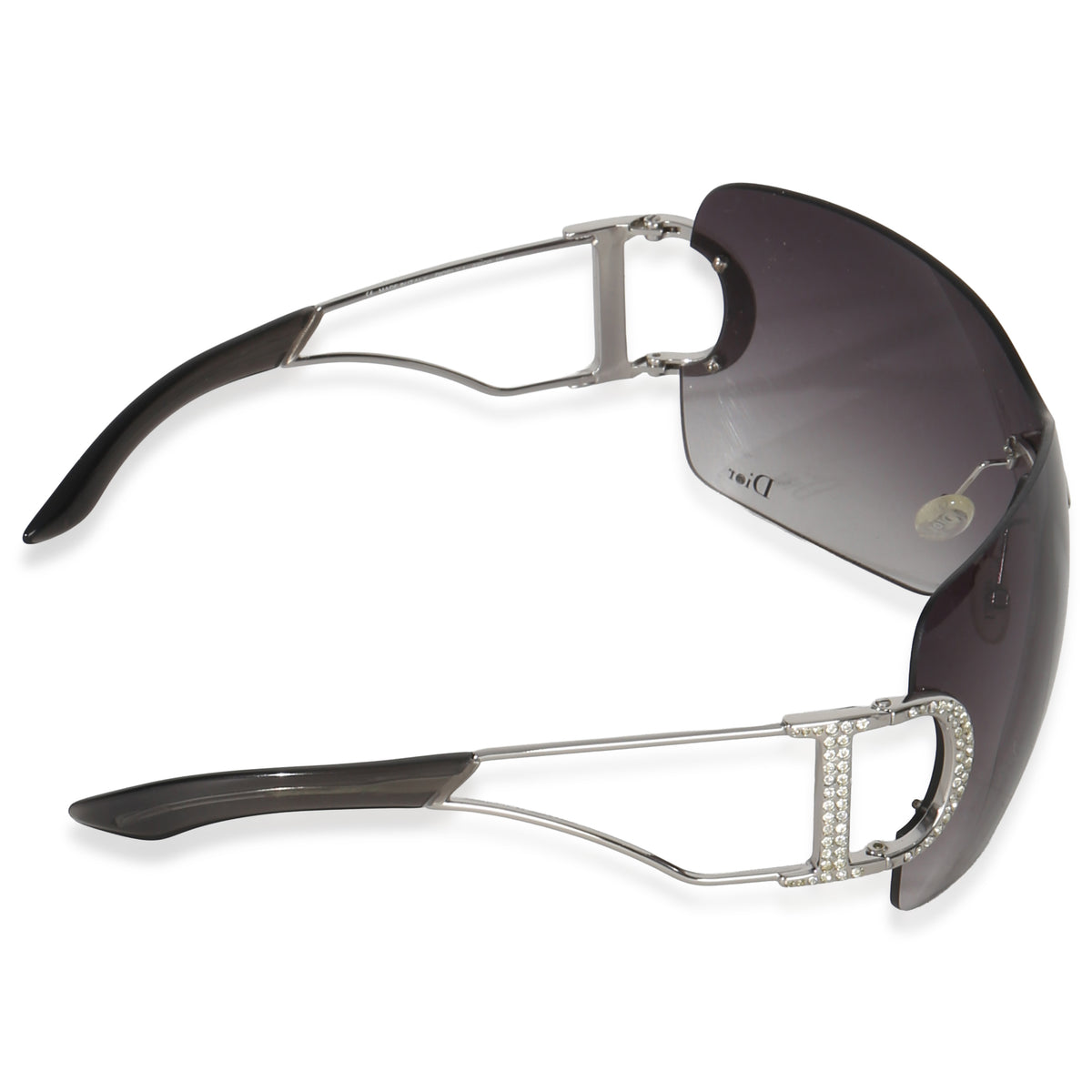 Christian Dior Diorly Crystal Logo Rimless Oversize Shield Sunglasses bv