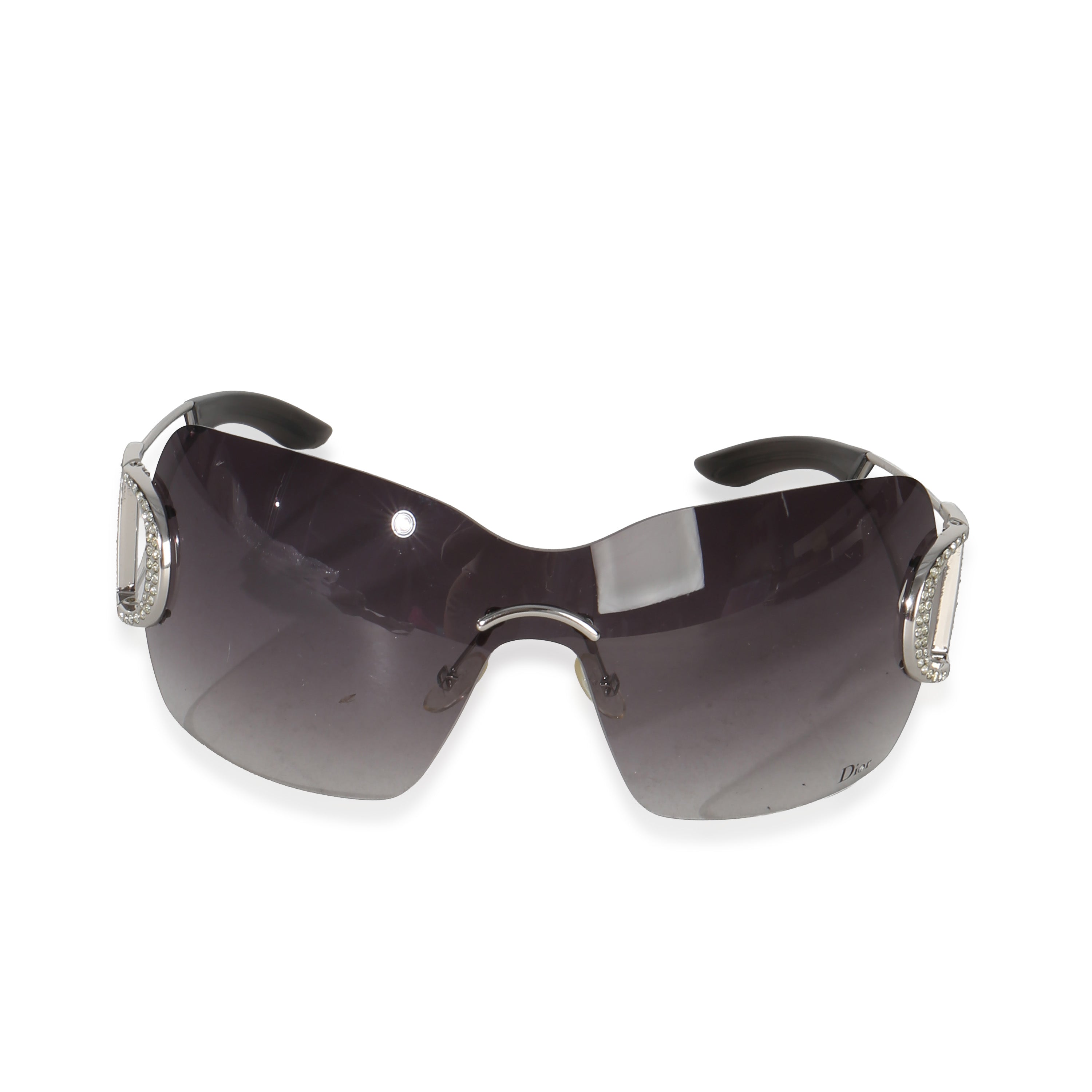 Christian Dior Diorly Crystal Logo Rimless Oversize Shield