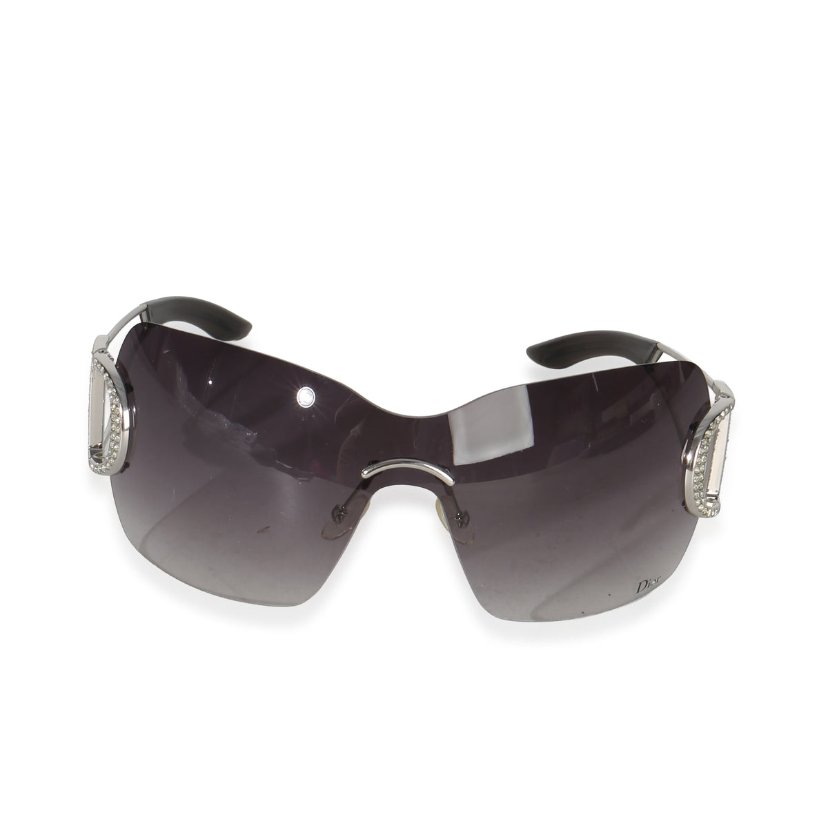 Christian Dior Diorly Crystal Logo Rimless Oversize Shield Sunglasses id