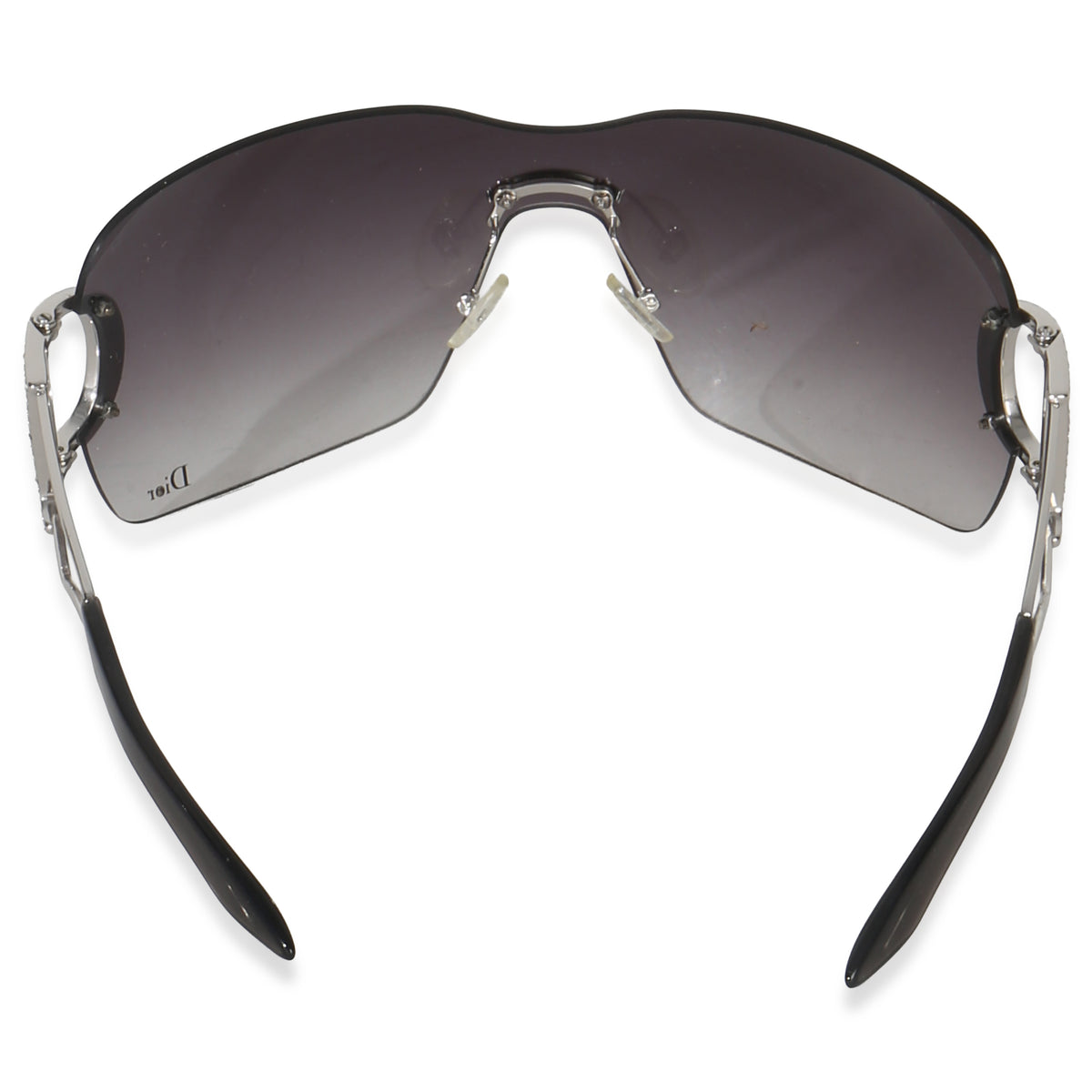 Christian Dior Diorly Crystal Logo Rimless Oversize Shield Sunglasses pv