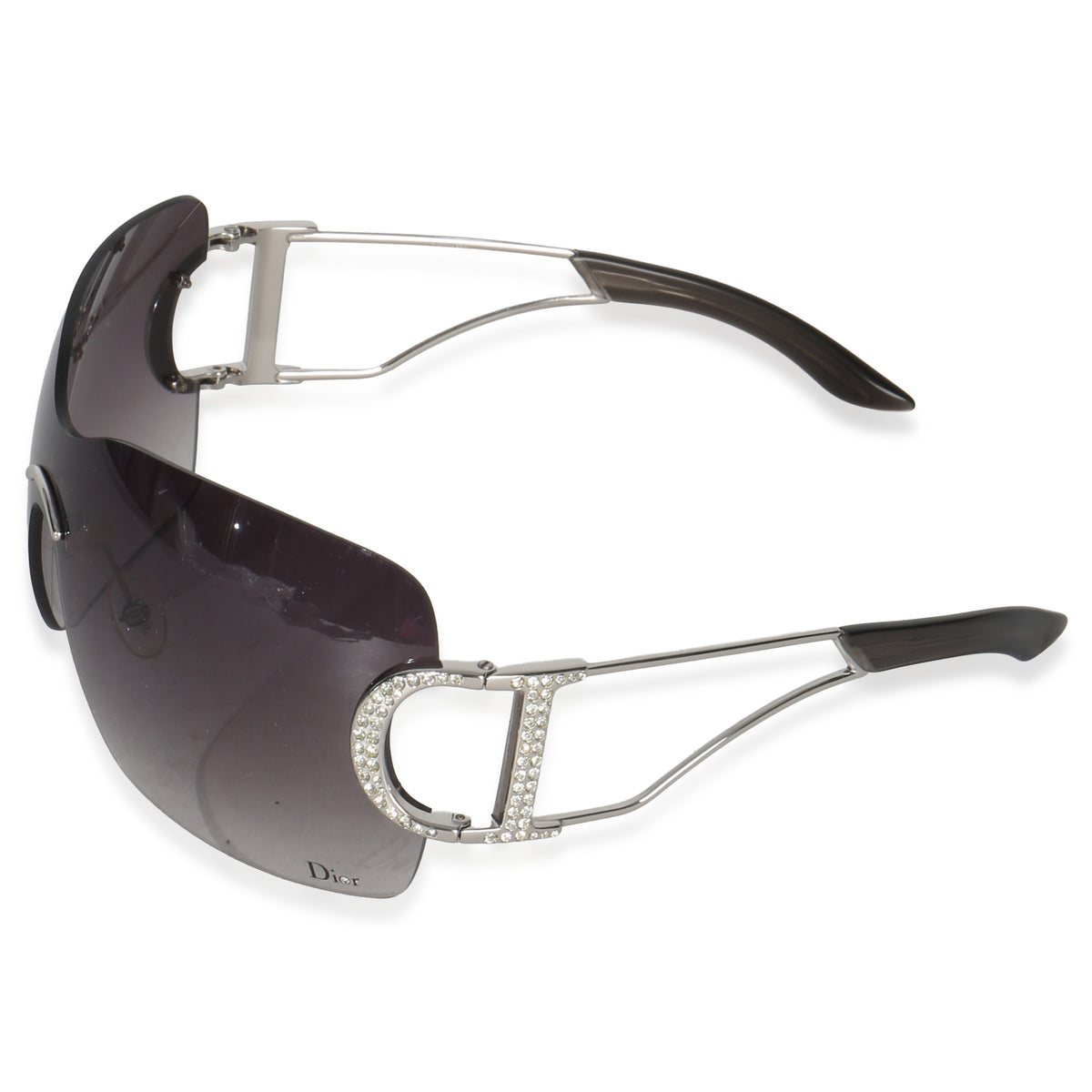 Christian Dior Diorly Crystal Logo Rimless Oversize Shield