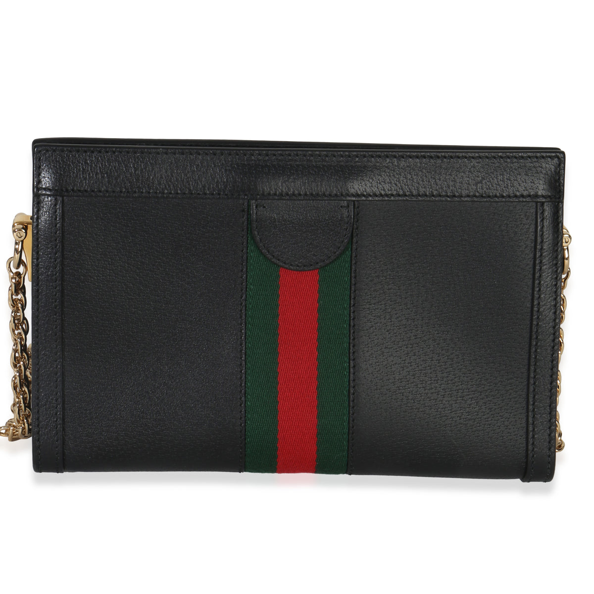Gucci Black Calfskin GG Ophidia Small Web Chain Bag Handbag bv