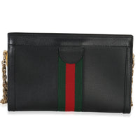 Gucci Black Calfskin GG Ophidia Small Web Chain Bag Handbag bv
