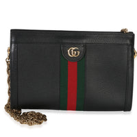 Gucci Black Calfskin GG Ophidia Small Web Chain Bag Handbag fv