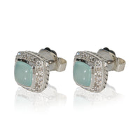 David Yurman Sterling Silver Chalcedony and Diamond Albion Earrings sv