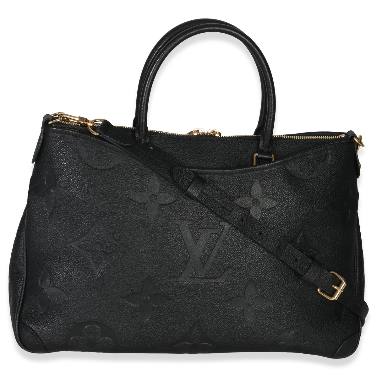 Louis Vuitton Black Monogram Empreinte Trianon MM Handbag bv