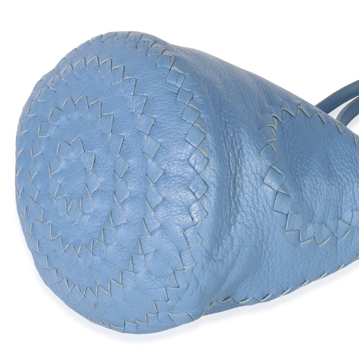 Bottega Veneta Blue Intrecciato Trimmed Cervo Small Bucket Bag Handbag box