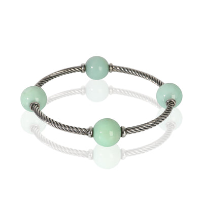 David Yurman Sterling Silver Chrysoprase Mustique Bracelet fv